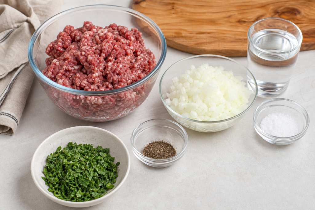 Ингредиенты для сочной мясной начинки чебуреков